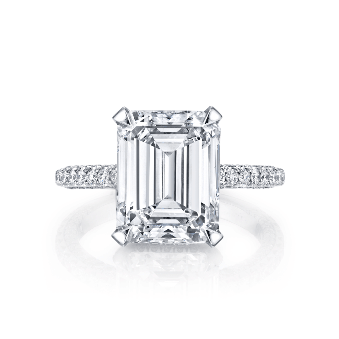 Private Reserve 5.01 Total Weight Emerald Cut Diamond Ring