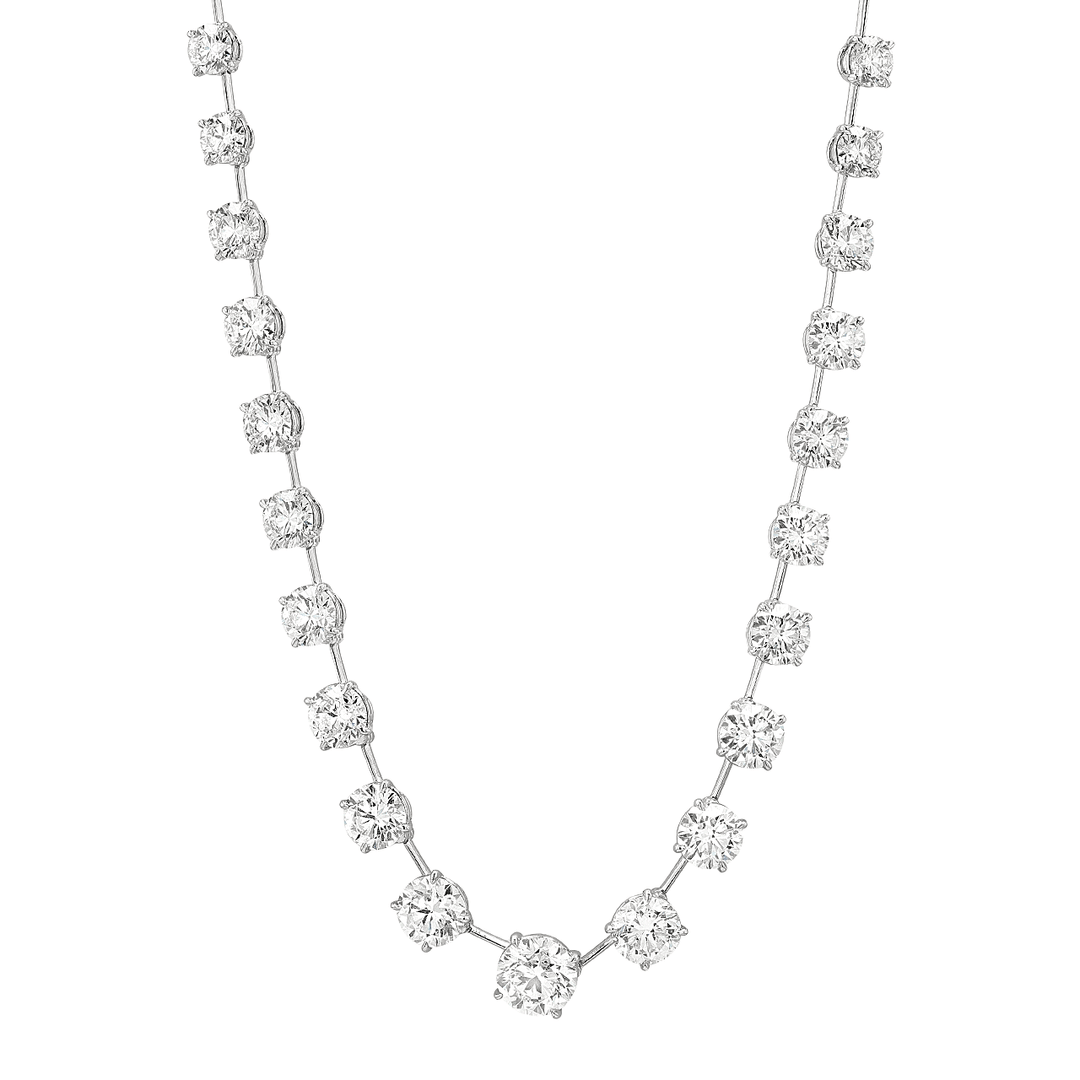 Private Reserve Platinum and Diamond 34.65 Total Weight Rivera Necklace