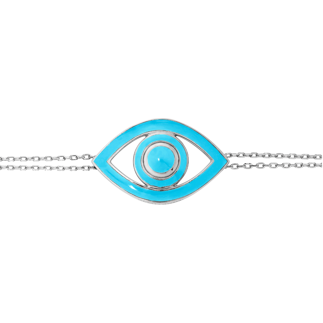 Netali Nissim Fortuna Sterling Silver Turquoise Enamel Big Eye Bracelet