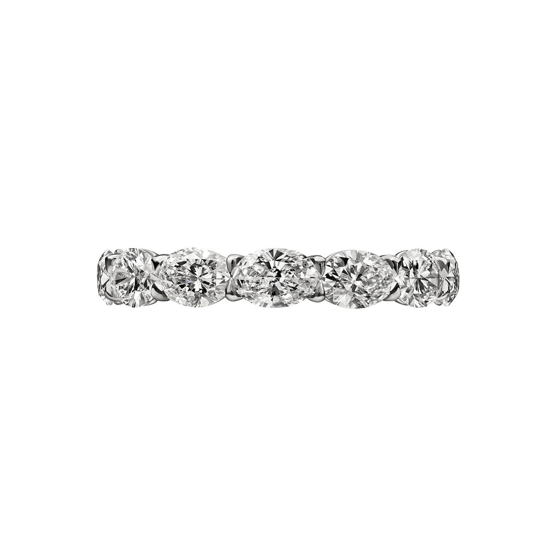 Platinum 1.96 Total Weight Oval Diamond Band