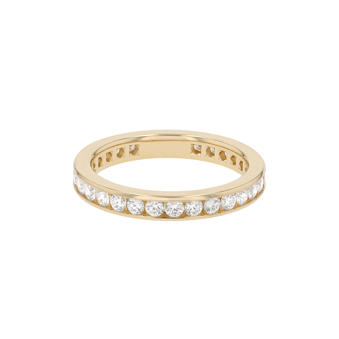 18k Yellow Gold and 1.11 Total Weight Diamond Channel Eternity Band