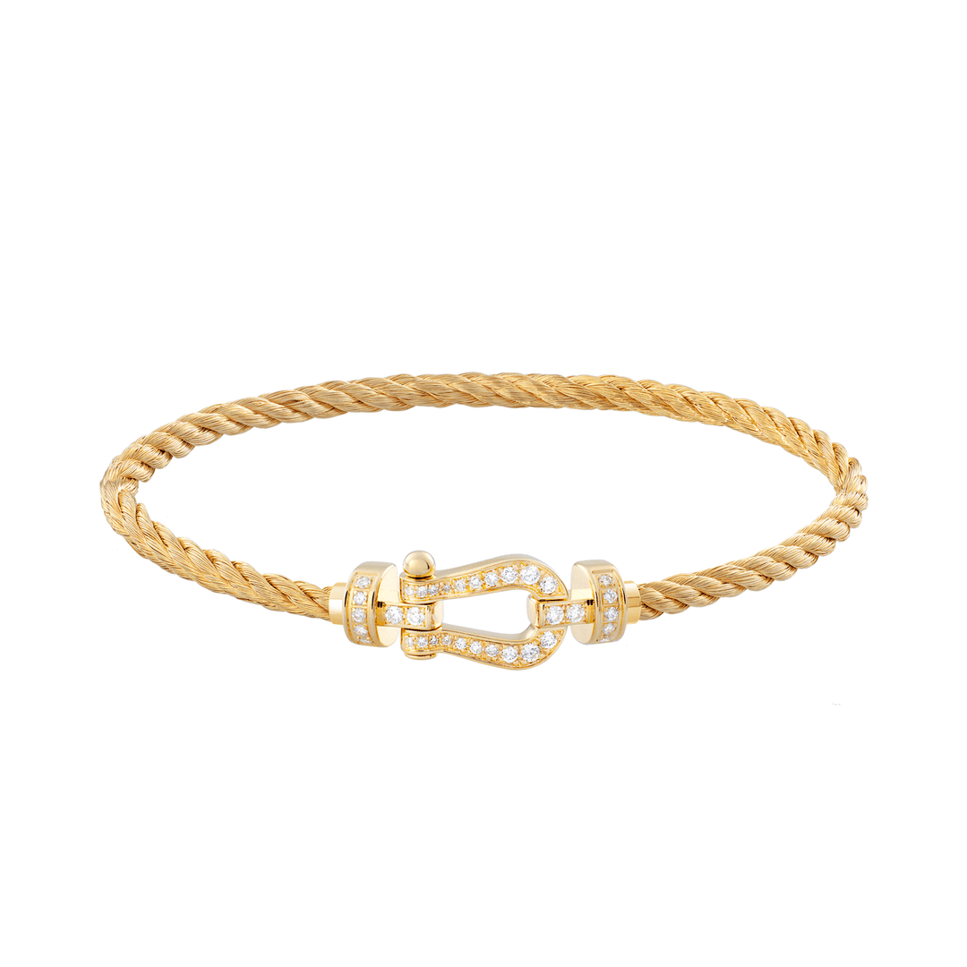 FRED 18k Yellow Gold Cable Bracelet with 18k Diamond Buckle , Exclusively at Hamilton Jewelers