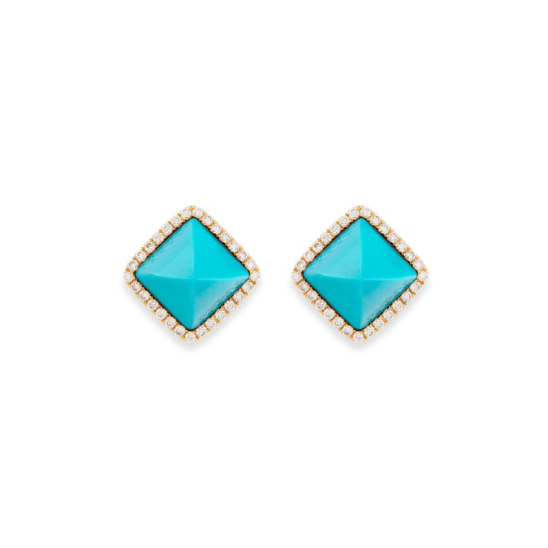Marli Cleo 18k Gold and Turquoise Earrings