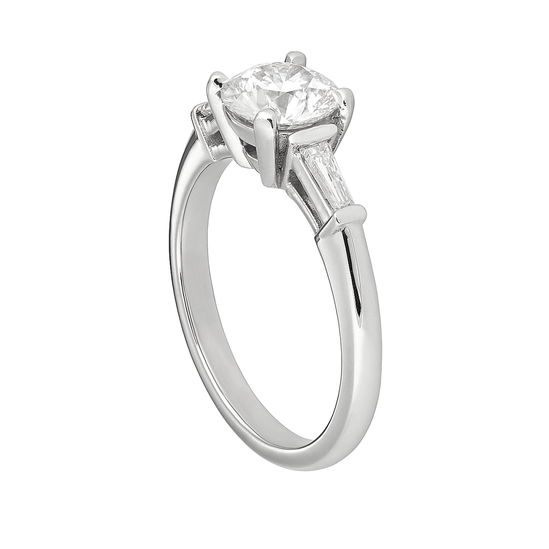 Platinum Three Stone Engagement Ring Mounting