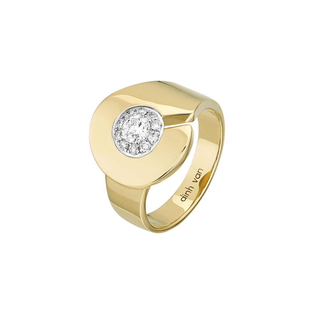 Dinh Van Menottes 18k Yellow Gold R15 Diamond Ring