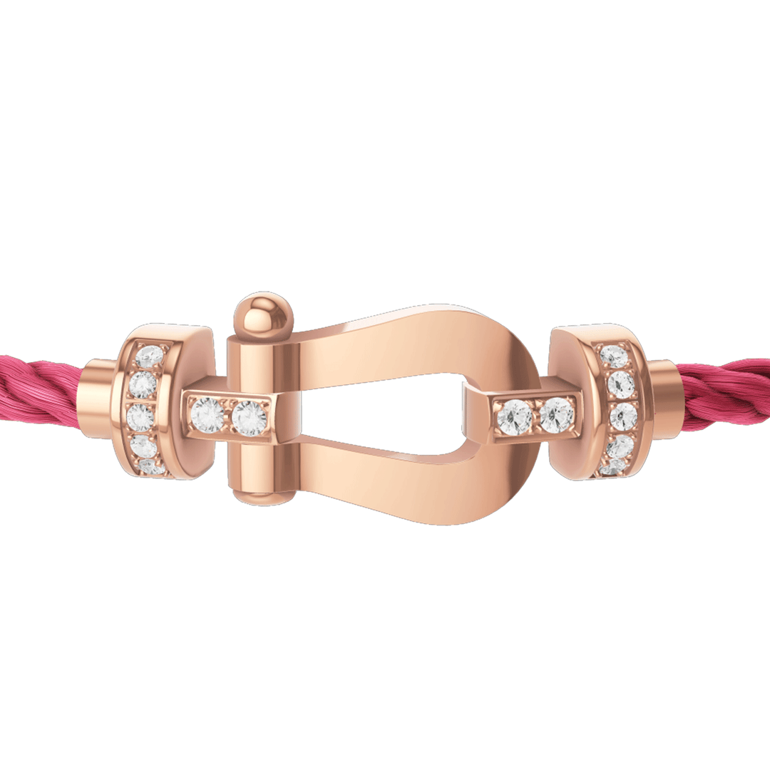 FRED Rose Cord Bracelet with 18k Rose Half Diamond MD Buckle, Exclusively at Hamilton Jewelers