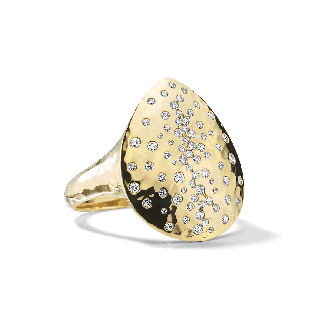 Ippolita Stardust Crinkle Teardrop Ring in 18k Yellow Gold