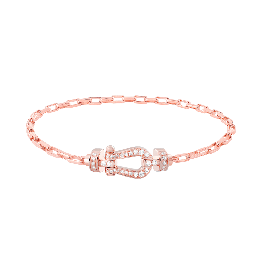 FRED Rose Gold Chain Link Bracelet with 18k Diamond MD Buckle, Exclusively at Hamilton Jewelers