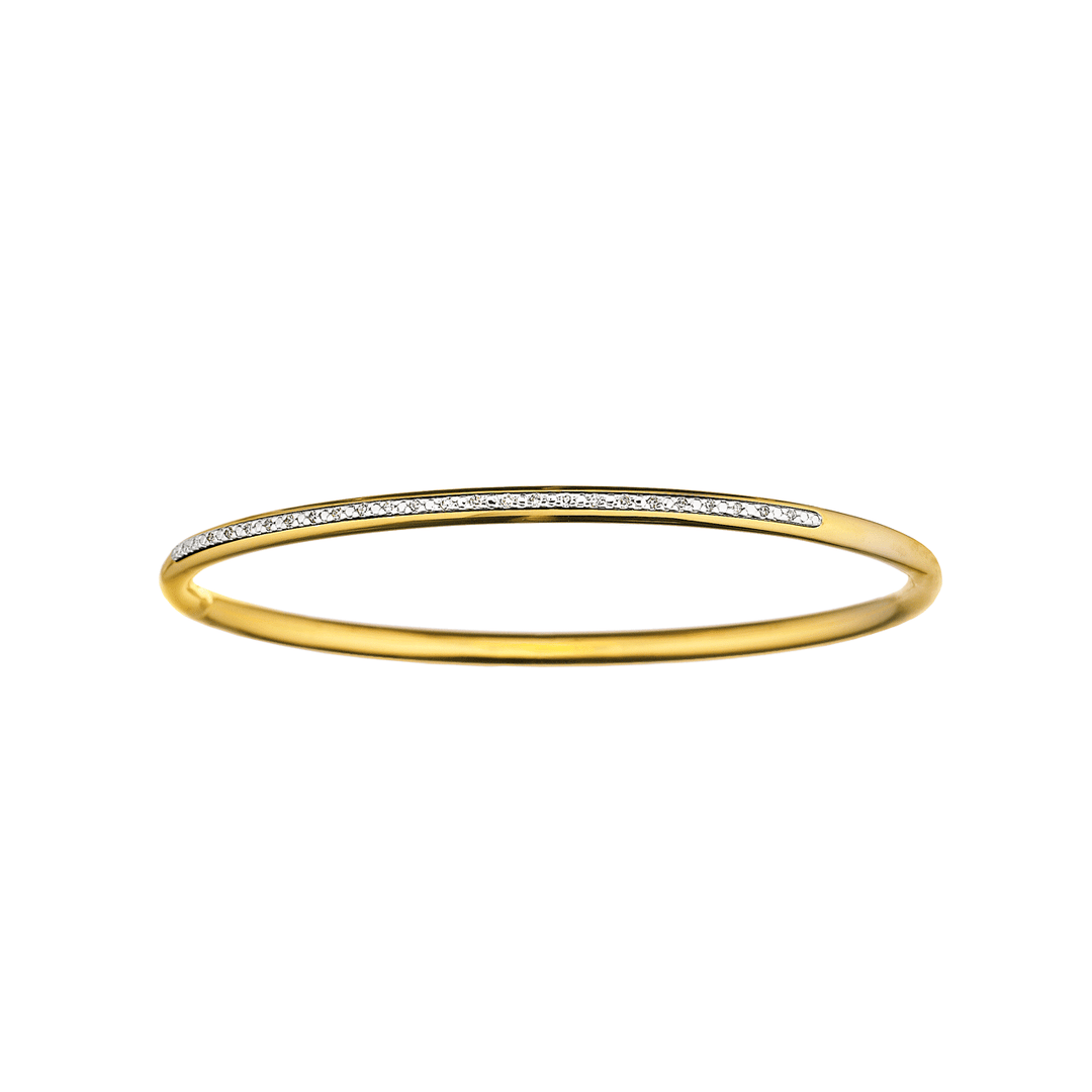 Must Haves Steel and Yellow Gold Plated Diamond Bangle