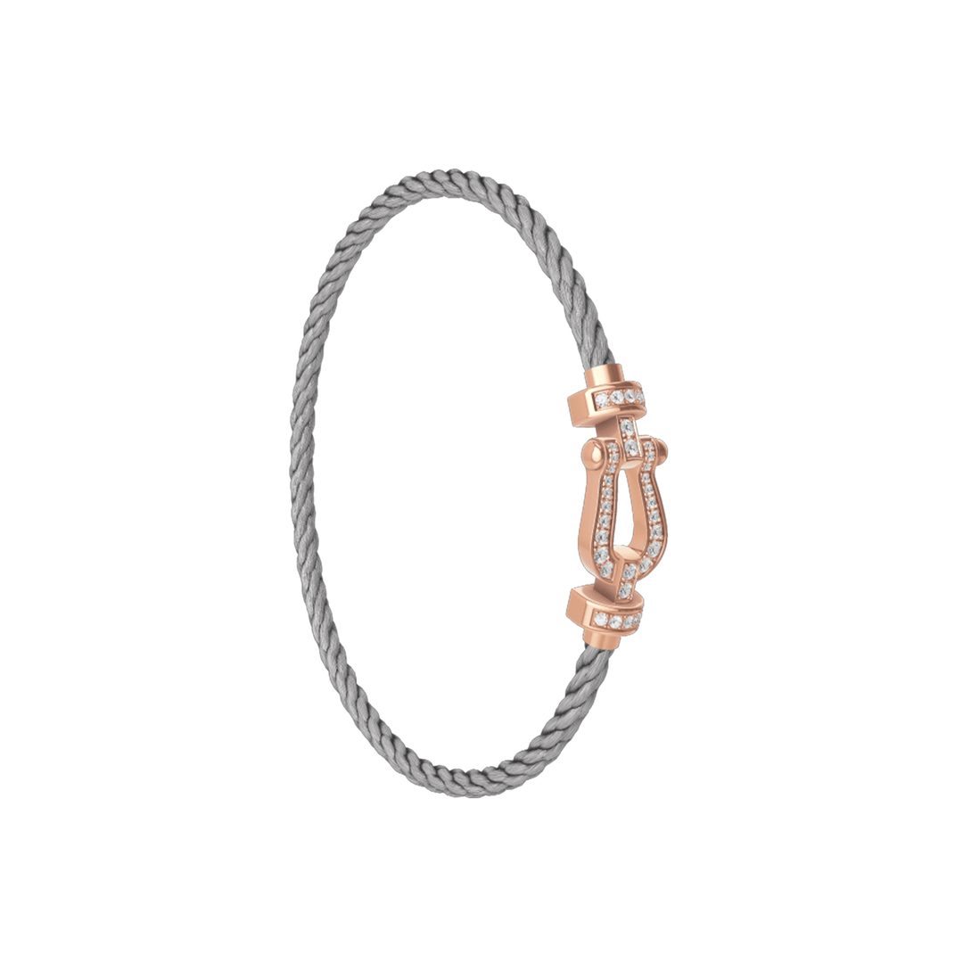 FRED Steel Cord Bracelet with 18k Rose Diamond MD Buckle, Exclusively at Hamilton Jewelers
