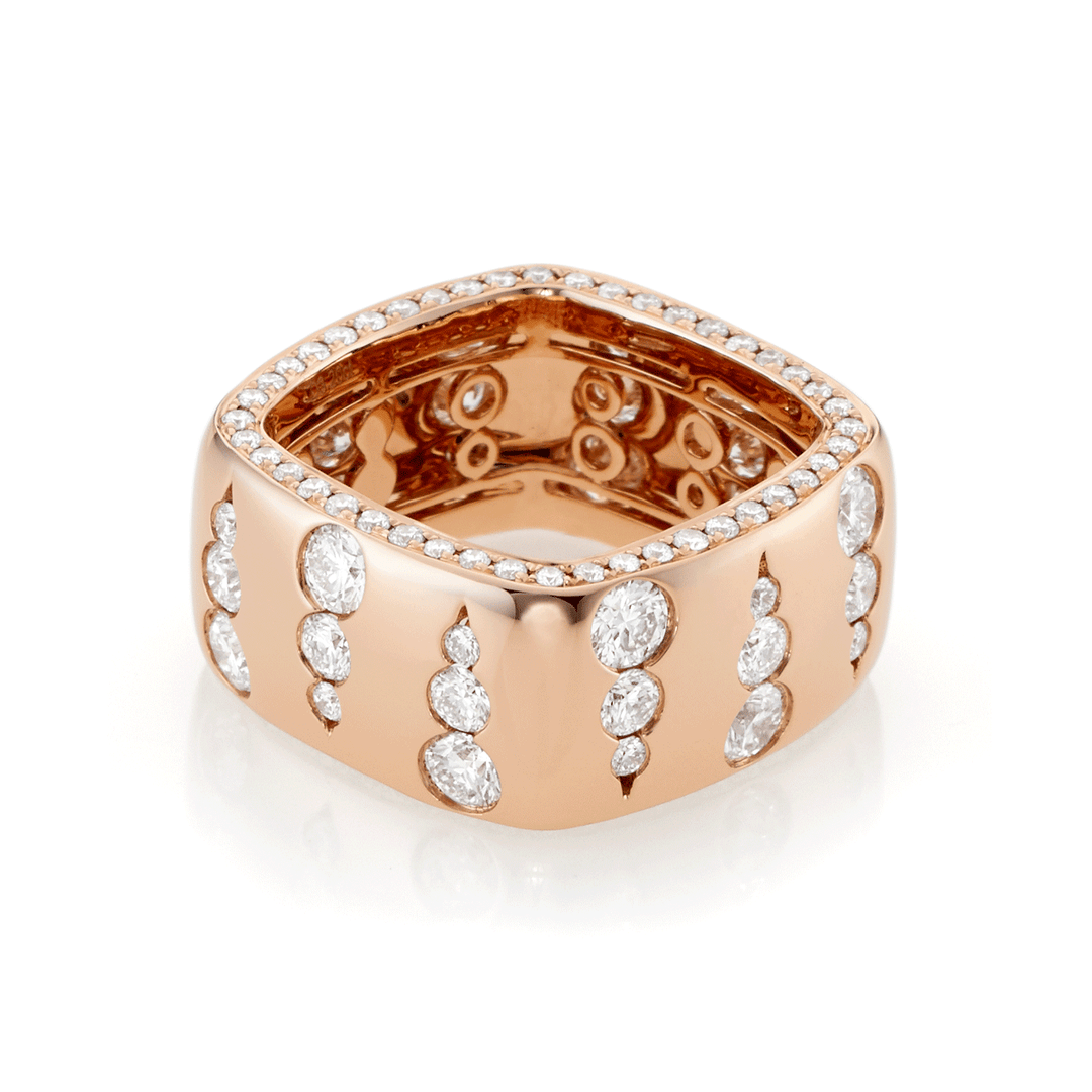 Mercer 18k Rose Gold and Diamond 3.27 Total Weight Wide Ring