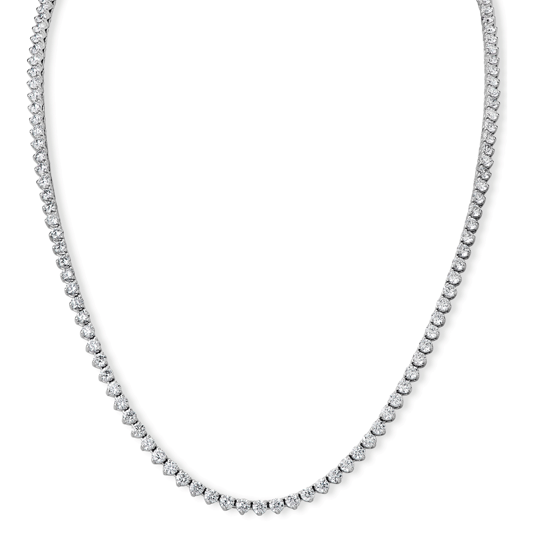 14k Gold and 10.85 Total Weight Diamond Line Necklace