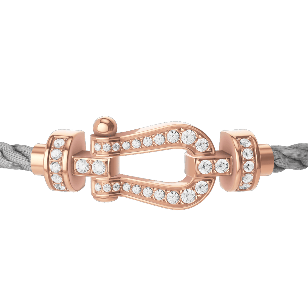 FRED Steel Cord Bracelet with 18k Rose Diamond MD Buckle, Exclusively at Hamilton Jewelers