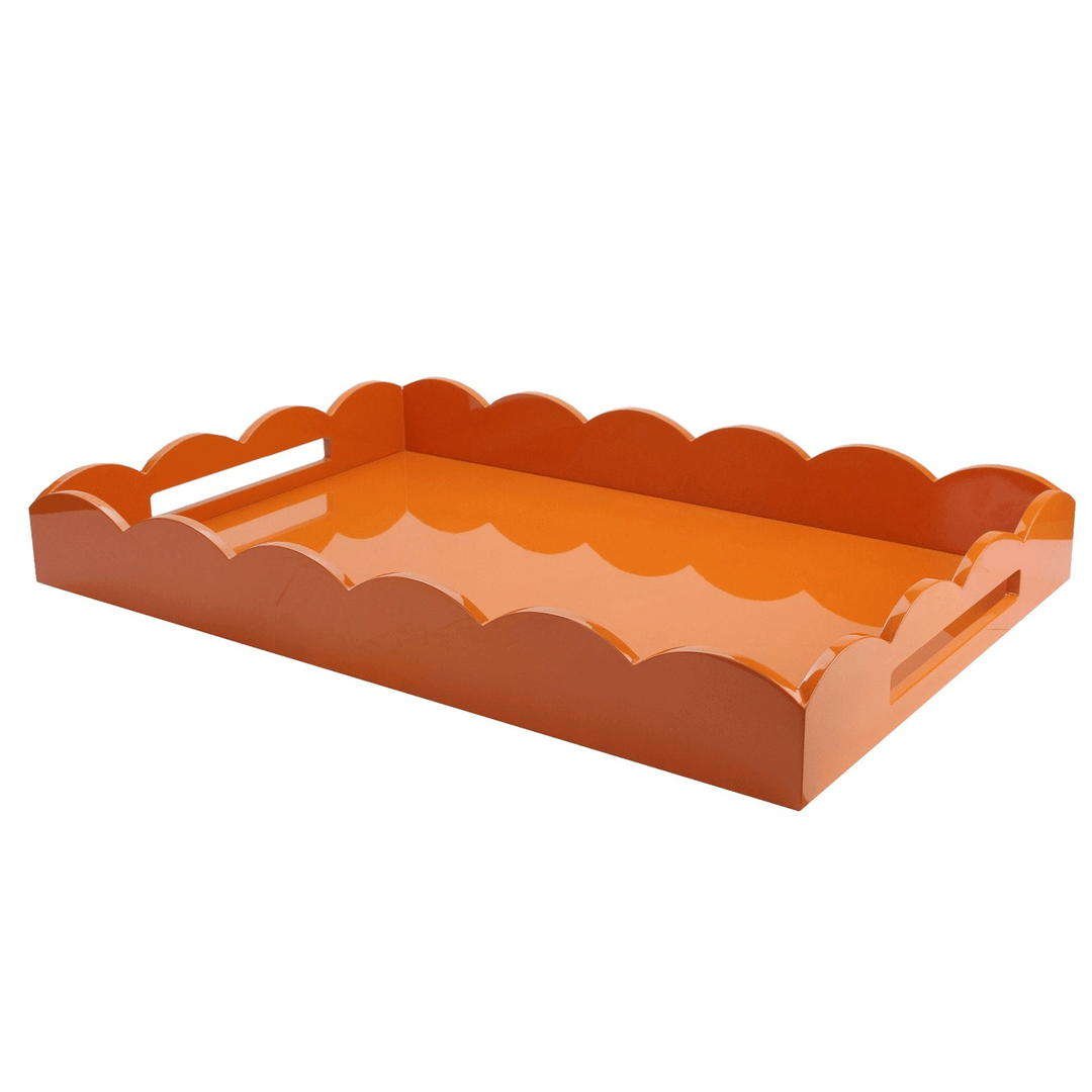 Orange Large Scalloped Edge Tray