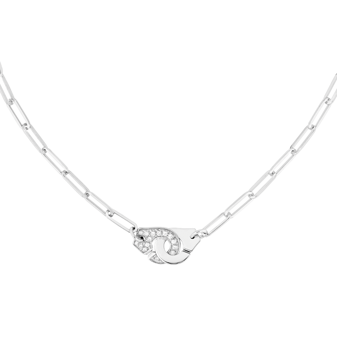 Dinh Van Menottes 18k White Gold R12 Diamond Necklace