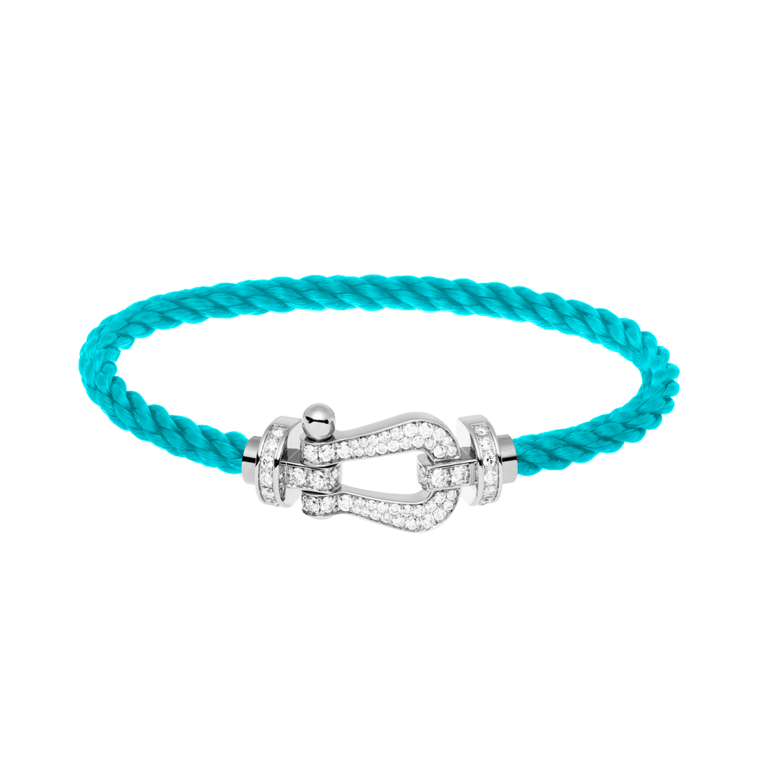 FRED Turquoise Cord Bracelet with 18k White Diamond LG Buckle, Exclusively at Hamilton Jewelers