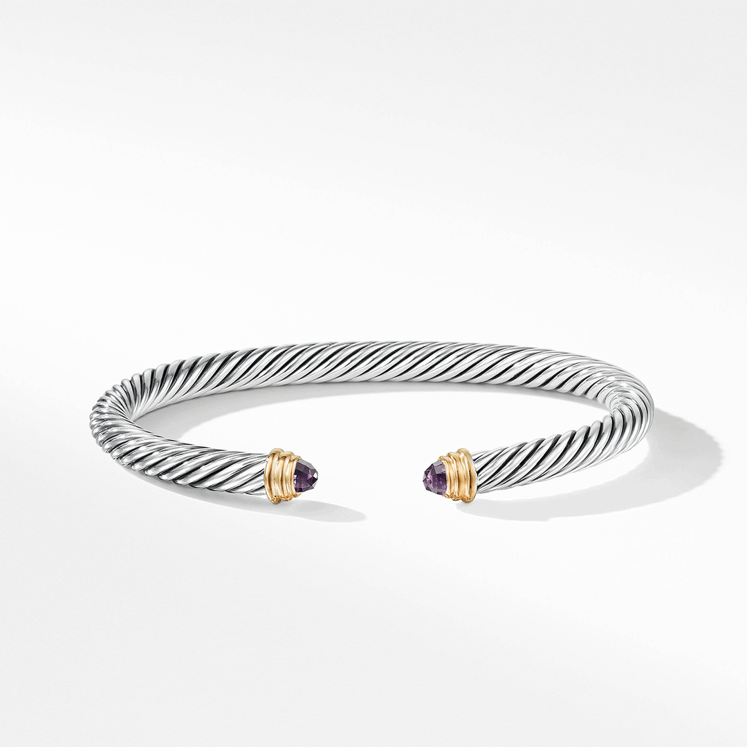 David Yurman Cable Classic Collection Bracelet with Black Onyx and 14k Yellow Gold,5mm