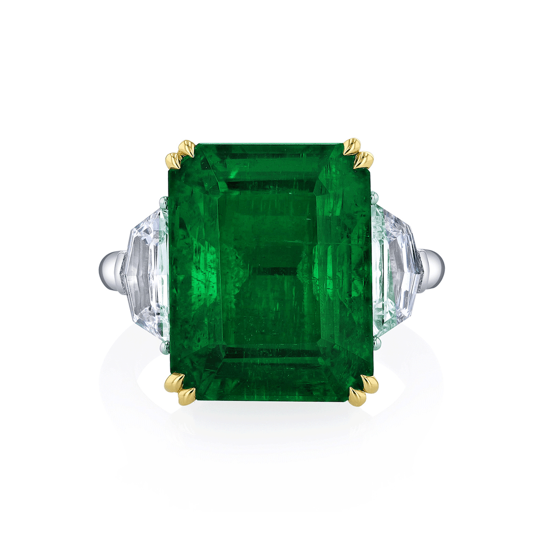 Private Reserve Platinum 12.54 Total Weight Emerald Ring