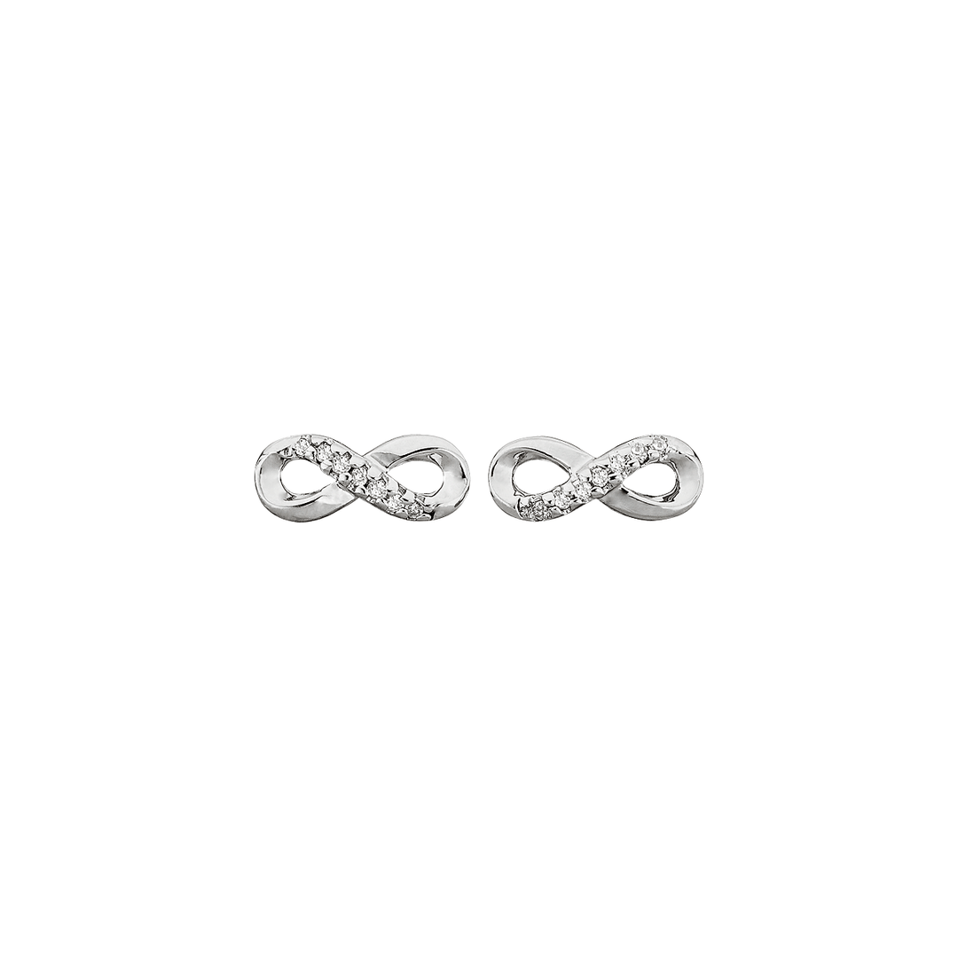 Sterling Silver Infinity Diamond .05 Total Weight Studs