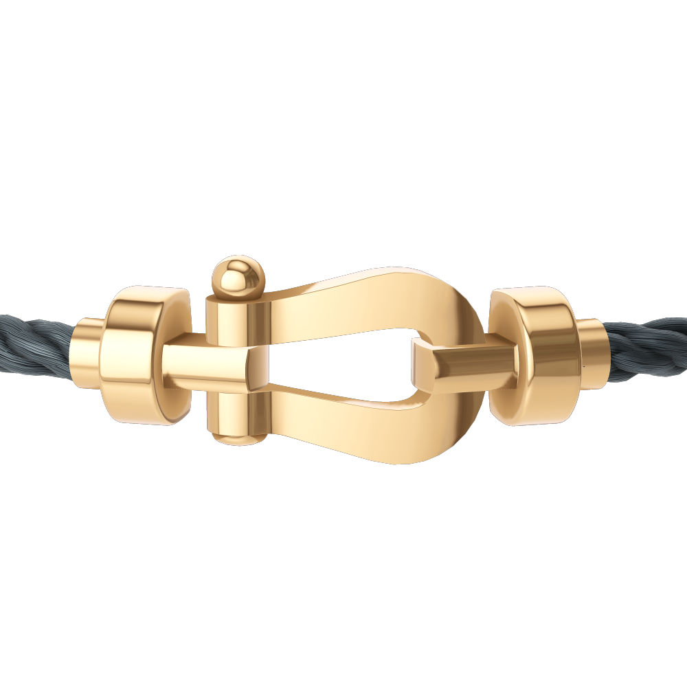 FRED Storm Grey Cord Bracelet with 18kYellow Gold MD Buckle, Exclusively at Hamilton Jewelers