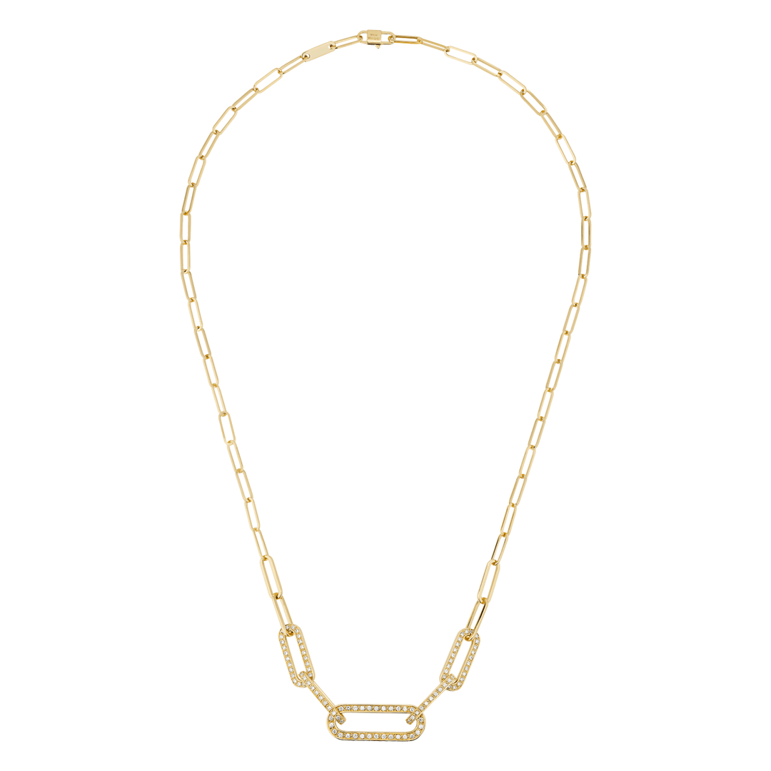 Dinh Van Maillon L 18k Yellow Gold  and Diamond Necklace