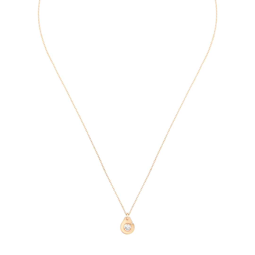 Dinh Van Menottes 18k Rose Gold R8 Diamond Necklace