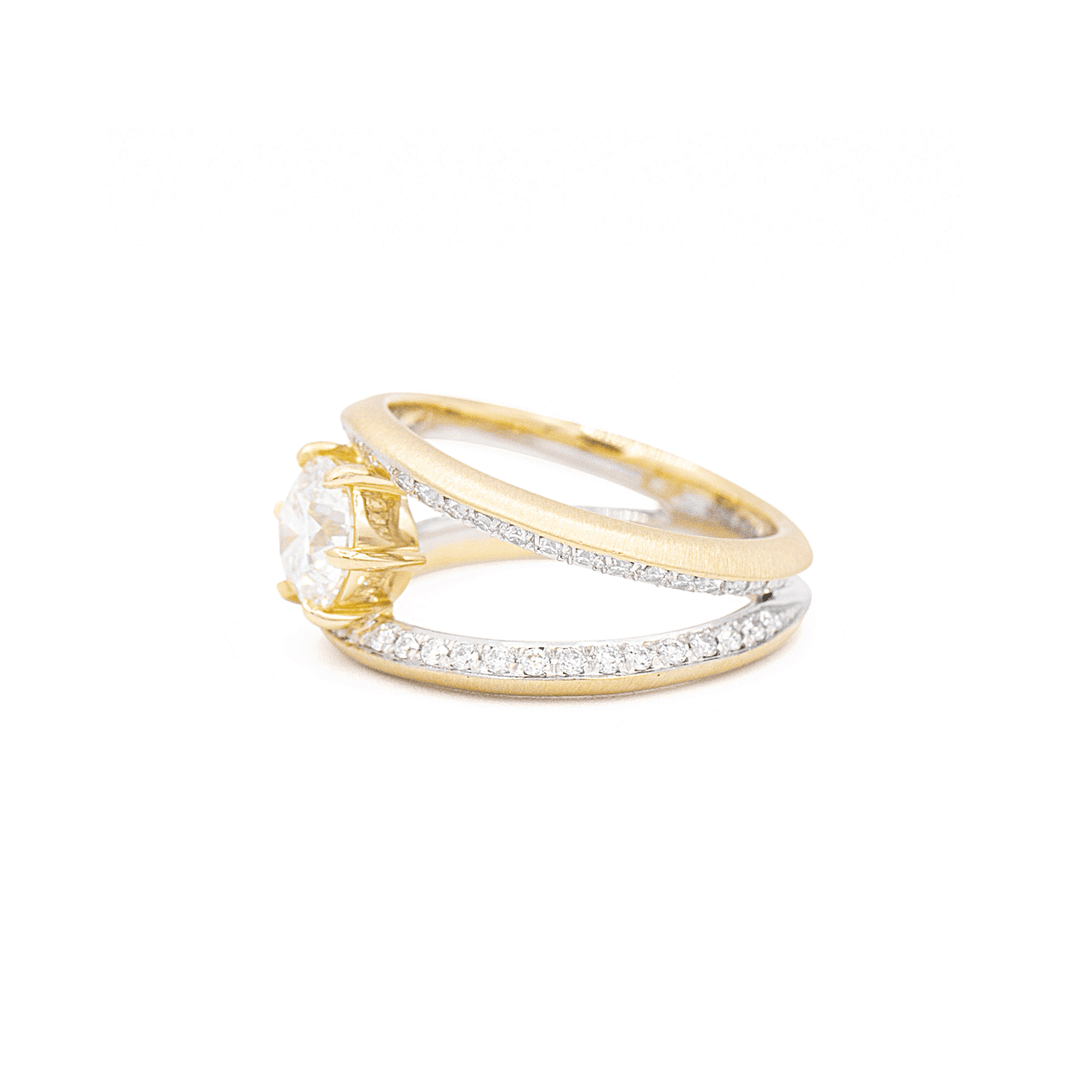 Jade Trau Selma Platinum and 18k Yellow Gold Diamond Ring