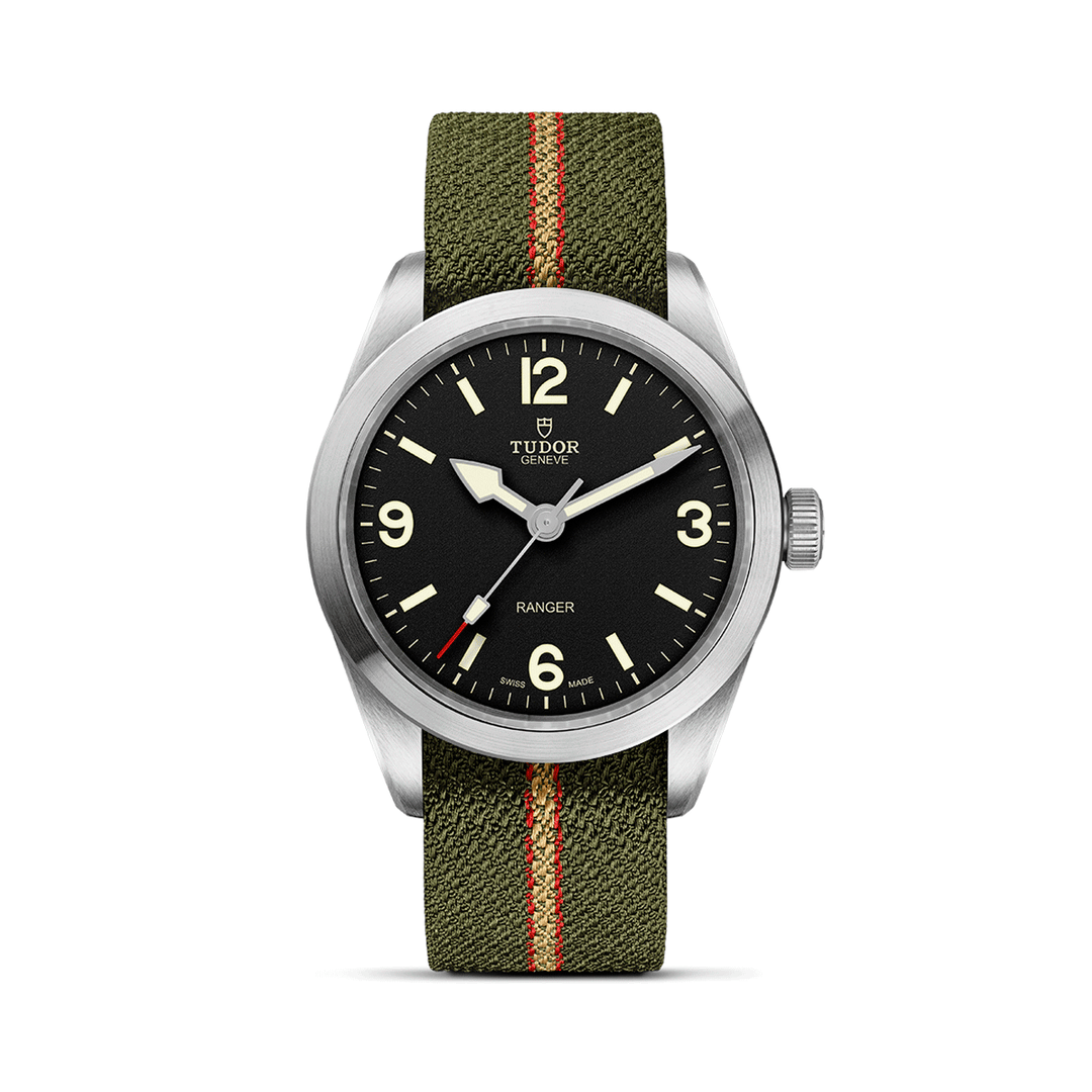 TUDOR Ranger Stainless Steel and Green Fabric Strap #M79950-0003