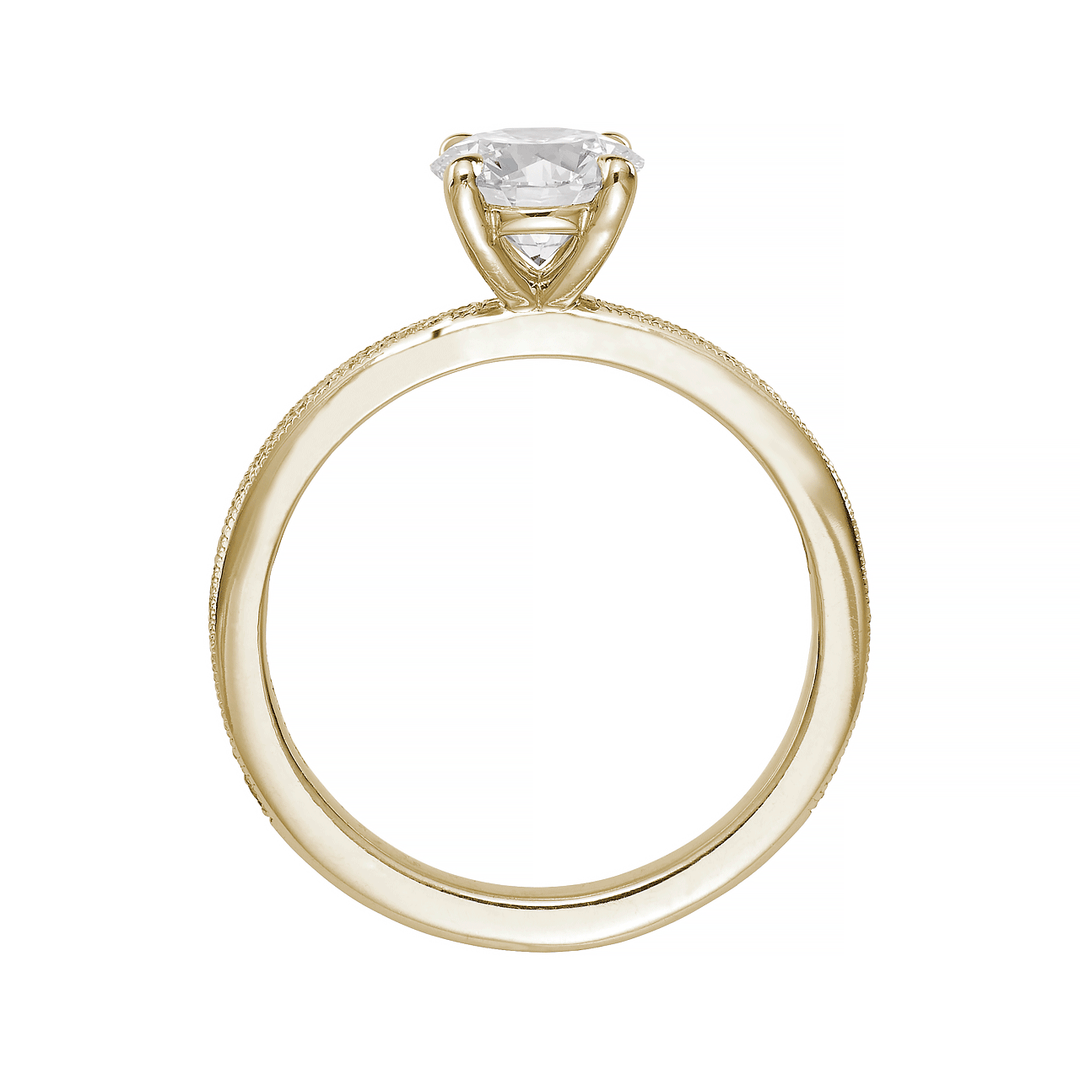 1912 18k Yellow Gold and Diamond Engagement Mounting Ring