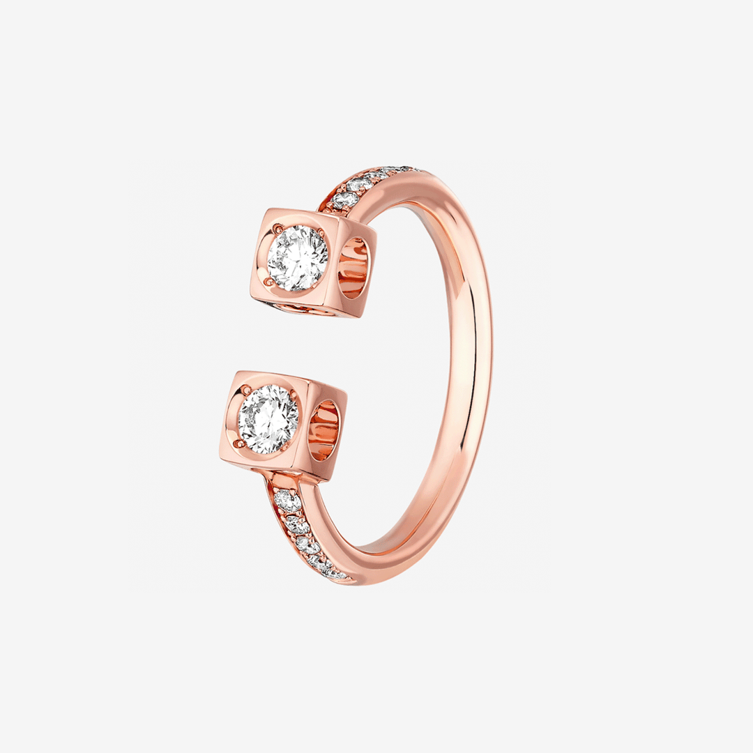 Dinh Van Le Cube Diamant 18k Rose Gold Large Ring