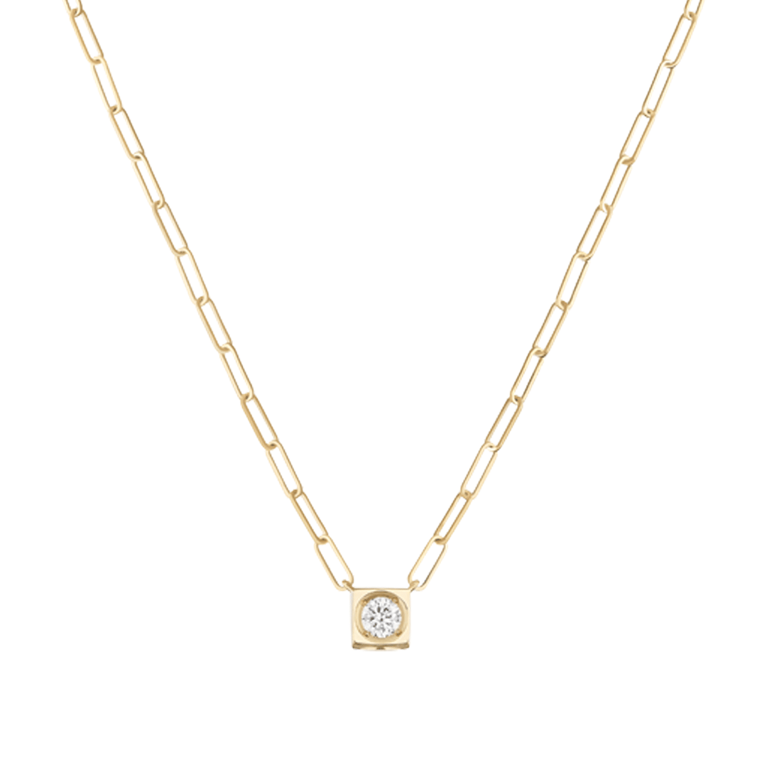 Dinh Van Le Cube Diamond 18k Yellow Gold Large Chain Necklace