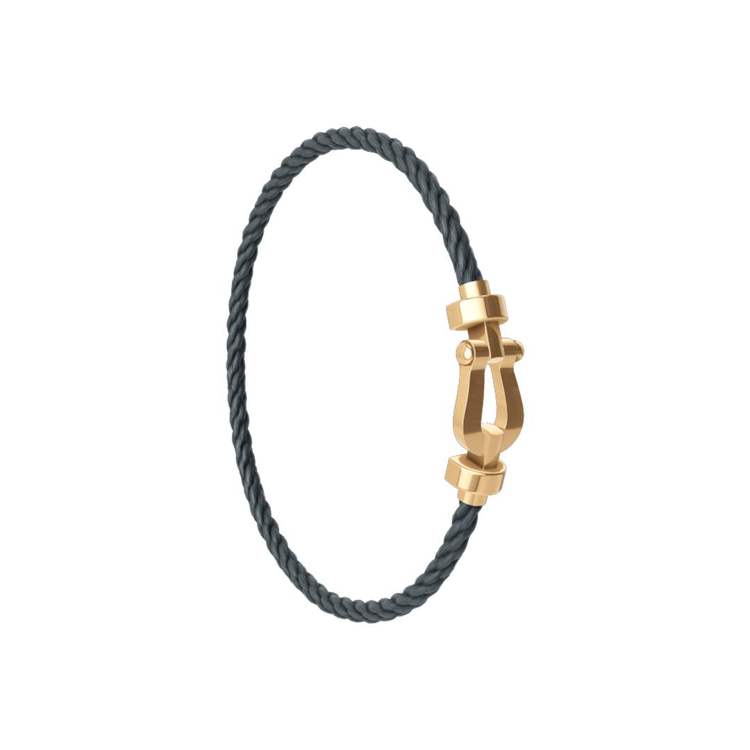 FRED Storm Grey Cord Bracelet with 18kYellow Gold MD Buckle, Exclusively at Hamilton Jewelers
