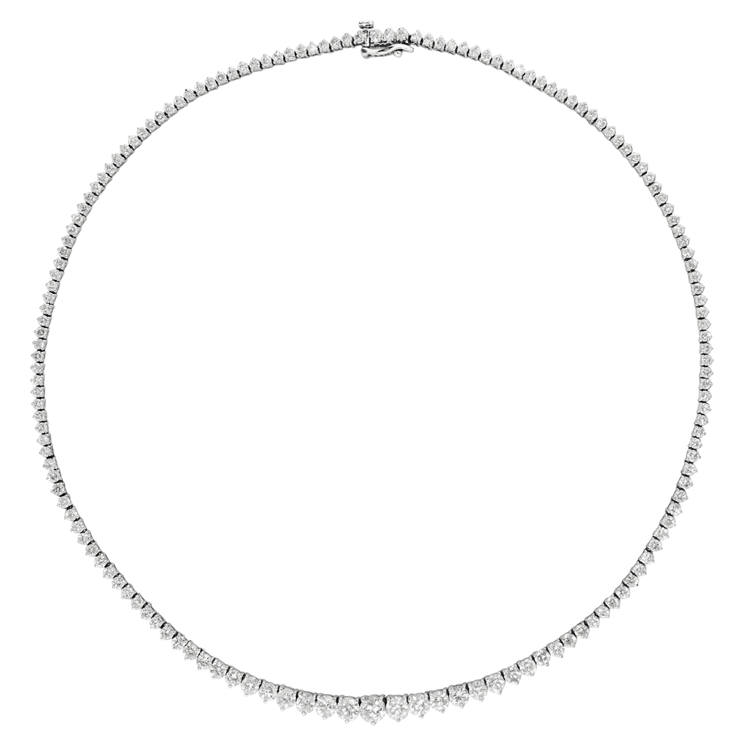 14k Gold and 9.70 Total Weight Diamond Riviera Necklace