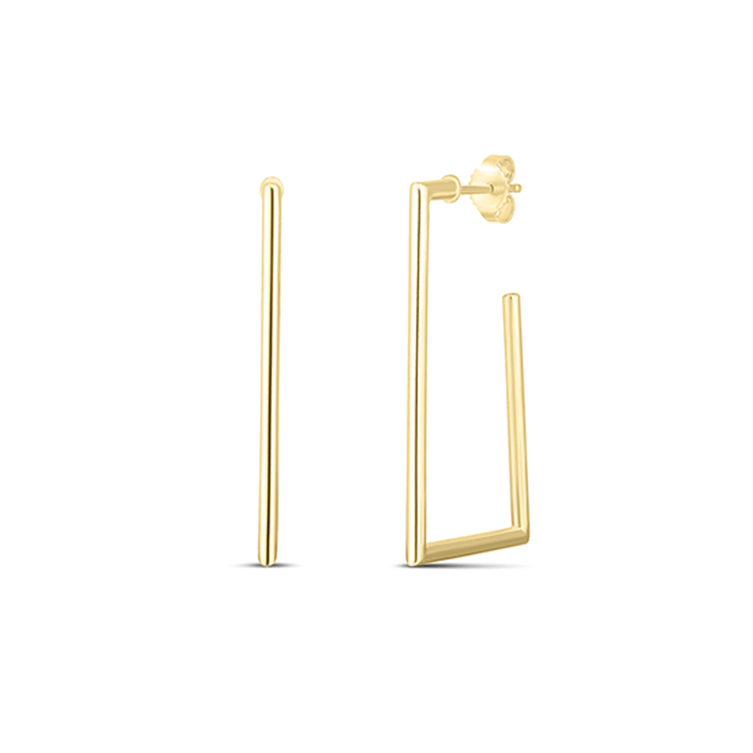 Roberto Coin Oro 18k Yellow Gold Square Hoop Earrings