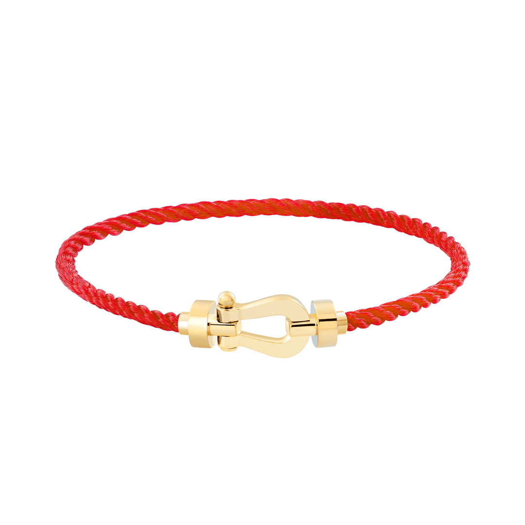 FRED Red Cord Bracelet with 18k Yellow Gold MD Buckle, Exclusively at Hamilton Jewelers