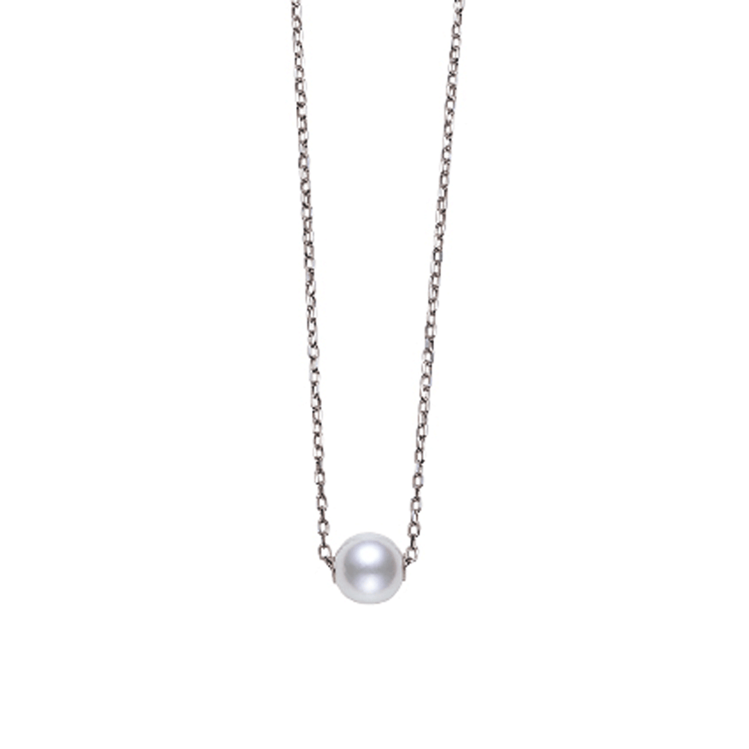 Mikimoto 18k White Gold Akoya Single Pearl Pendant