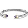 David Yurman Classic Cable Bracelet with Amethyst in 14k Yellow Gold