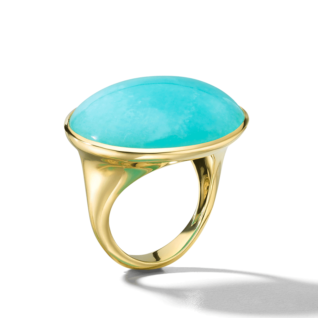 Ippolita Rock Candy Amazonite Cabochon Ring in 18k Yellow Gold