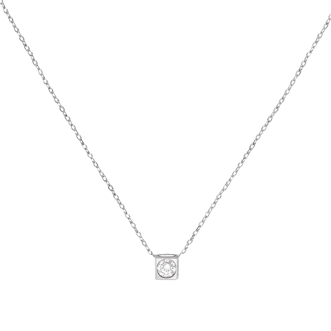 Dinh Van Le Cube 18k White Gold Diamant Necklace