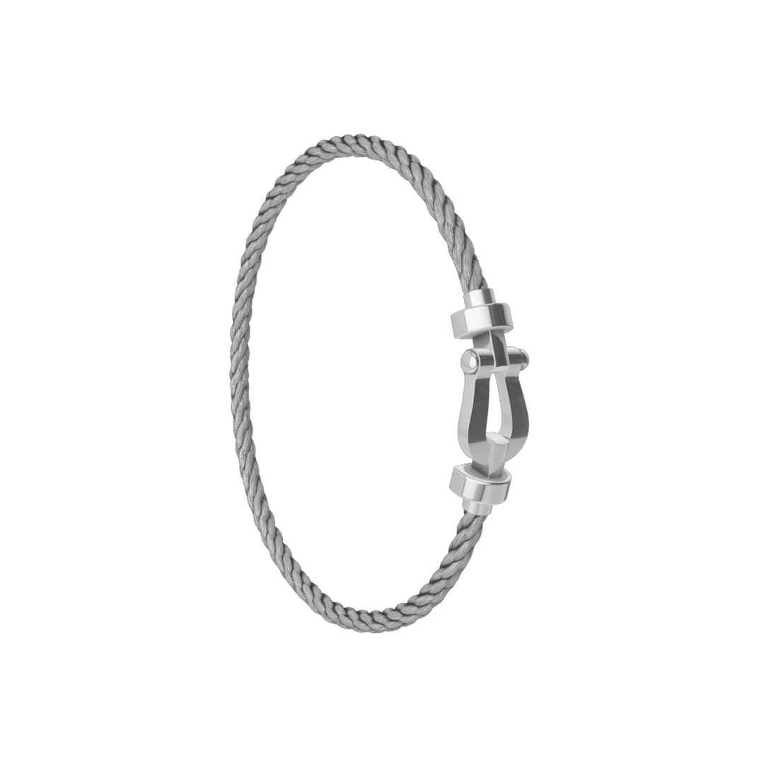 FRED Steel Cable Bracelet with 18k White LG Buckle, Exclusively at Hamilton Jewelers