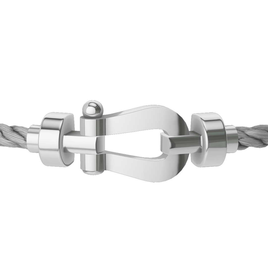 FRED Steel Cable Bracelet with 18k White LG Buckle, Exclusively at Hamilton Jewelers