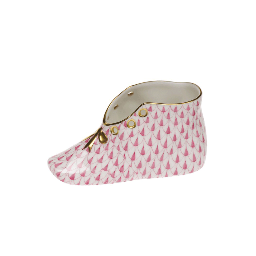 Herend Pink Fishnet Baby Shoe