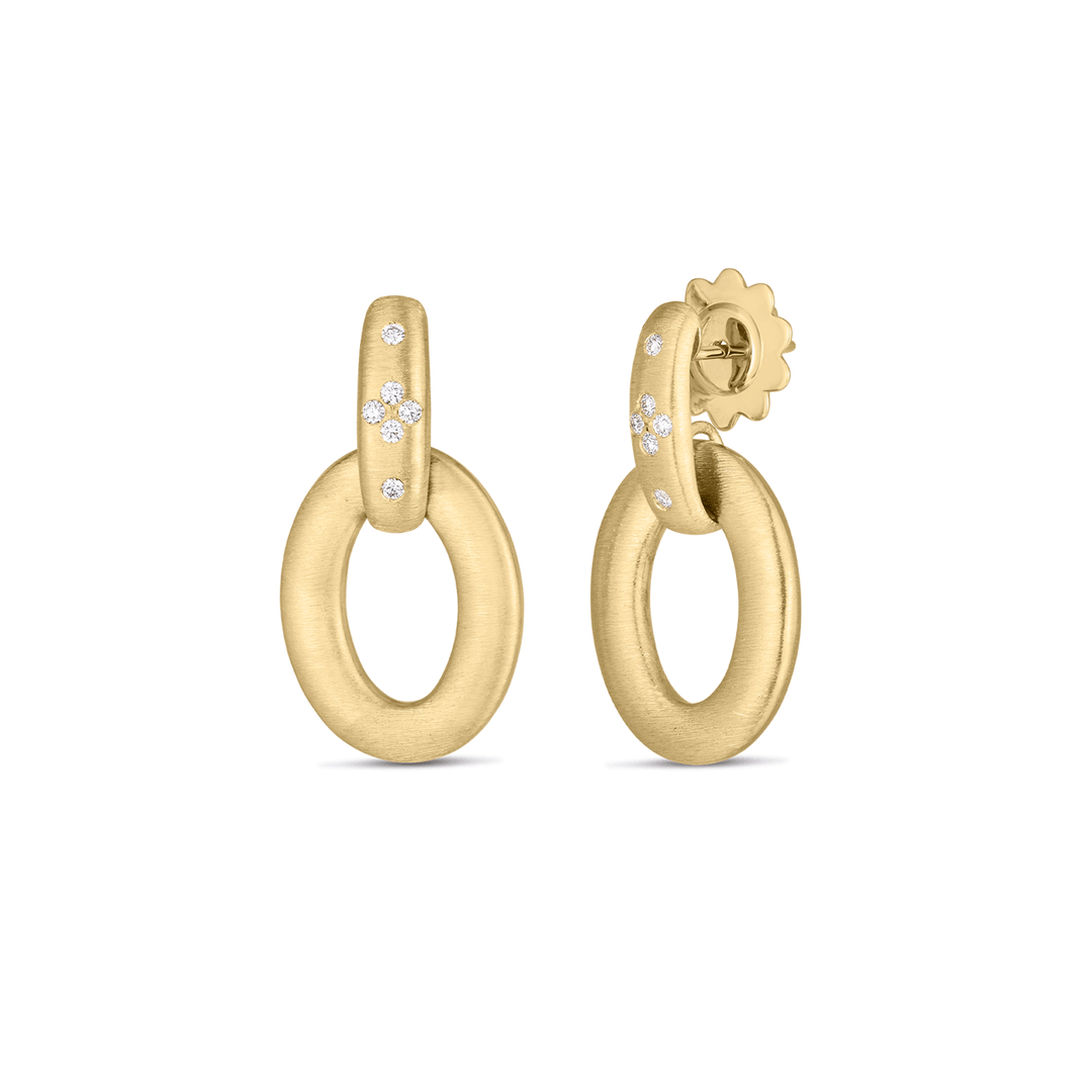 Roberto Coin Duchessa 18k Yellow Gold Diamond Accent Satin Doorknocker Earrings
