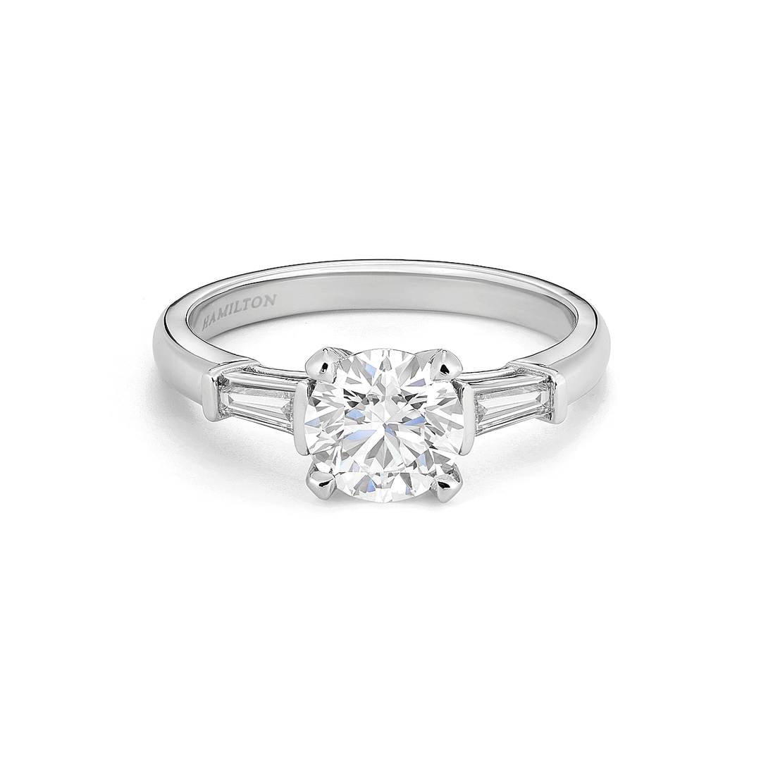 Platinum Three Stone Engagement Ring Mounting