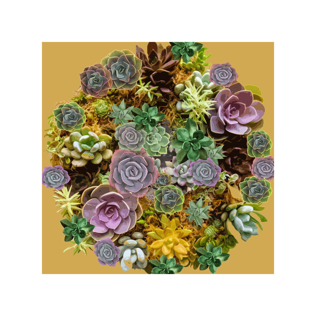 Succulents Gold Acrylic Candy Dish