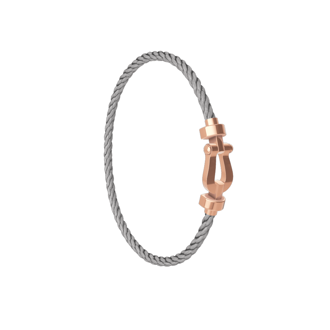 FRED Steel Cord Bracelet with 18k Rose Gold MD Buckle, Exclusively at Hamilton Jewelers