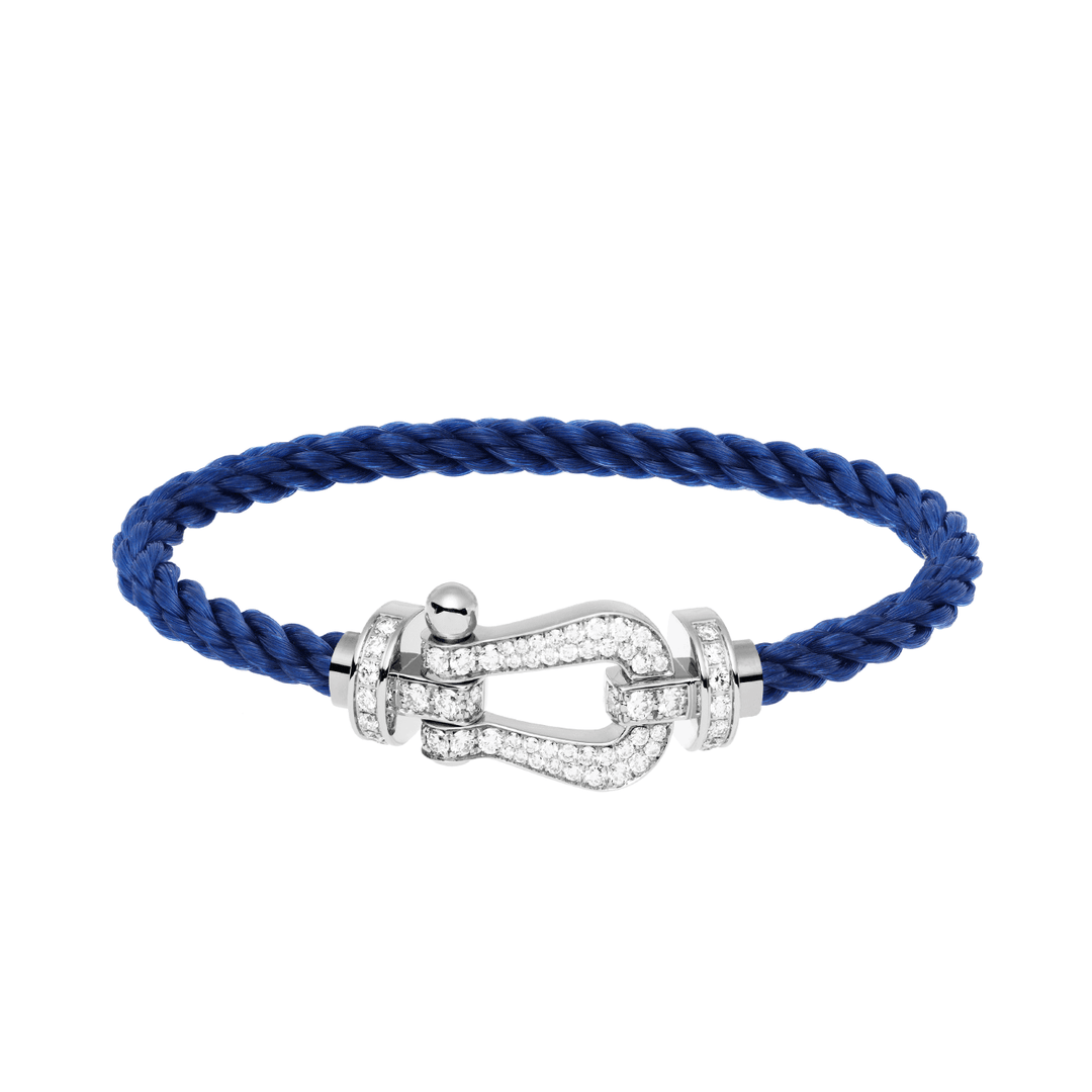 FRED Indigo Blue Cord Bracelet with 18k White Diamond LG Buckle, Exclusively at Hamilton Jewelers