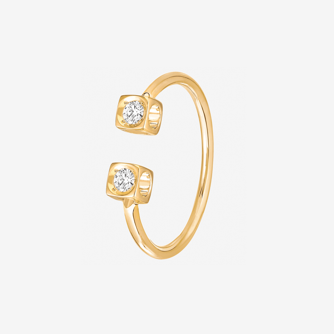Dinh Van Le Cube Diamant 18k Yellow Gold Ring
