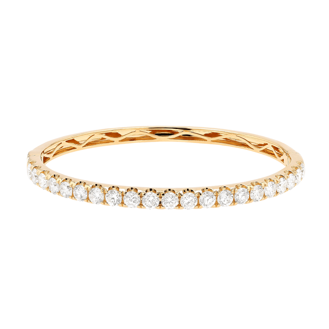 18k Yellow Gold and Diamond 5.00 Total Weight Bangle Bracelet