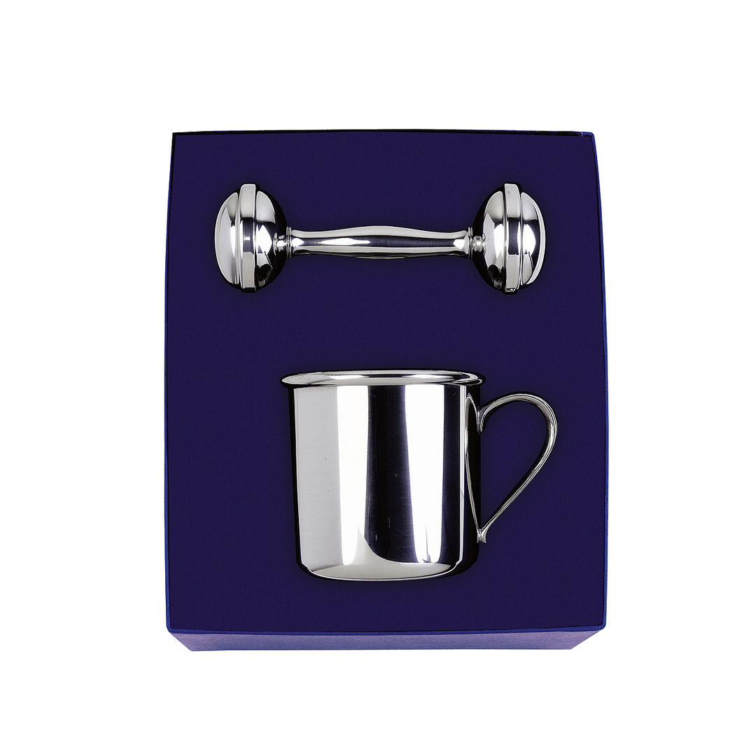 Hamilton Pewter Cup and Rattle Set